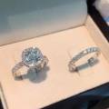 Elegant Silver Sapphire Ring Set
