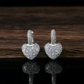 Elegant Silver Drop Heart Earrings
