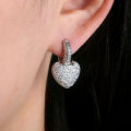 Elegant Silver Drop Heart Earrings