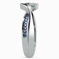 Elegant Silver White Blue Sapphire CZ Ring
