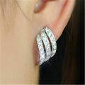 White Sapphire CZ Stud Earrings