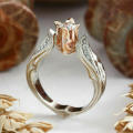 Rose Ring Silver Rose Gold White Sapphire CZ