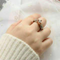 Rose Ring Silver Rose Gold White Sapphire CZ