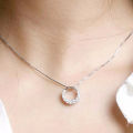 Silver White Sapphire Cz Necklace