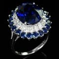 Silver Blue Sapphire CZ Ring