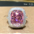 Silver Pink Sapphire CZ  Ring