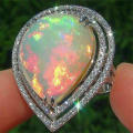 Turkish White Fire Opal Ring