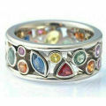 Silver Citrine Multi-Color Ring