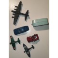 6 Vintage die cast toys. 3 Matchbox vehicles and 3 Tootsietoy planes.