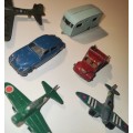 6 Vintage die cast toys. 3 Matchbox vehicles and 3 Tootsietoy planes.