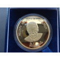 NELSON MANDELA Special Gold  Plated Coin with signature  and Robben Island on reverse