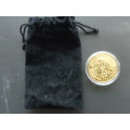 NELSON MANDELA Gold Plated Coin Commemorated by Sierra Leone in 2004 in capsule and velvet pouch