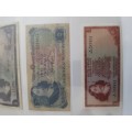 TW de Jongh Set of R1, R2, R5 and R10 South African Banknotes