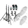Strobist Studio Kit With Flashes Wireless Trigger,  Adjustable Hot Shoe Mount Flash Holde Umbrellas