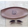 copper vintage rhinoceres rhino  bowl tray