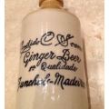 vintage pottery ginger beer bottle , portuguese