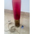 vintage bullet shell 1917 brass red ambient lamp , trench art