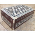vintage mother of pearl inlaid egyptian jewelry box