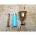 vintage  mortar and pestle brass