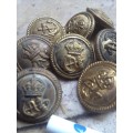royal navy brass buttons , various manufacturers
