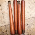 Mid-Century Furniture Legs tapered with brass ends lot of 4