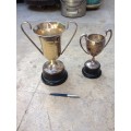 vintage trophy pair , large and medium