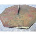 vintage Brass large Octagonal Garden Sundial , made in Cape Town