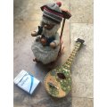 STEINBACH "Grandpa" Smoker & Musical S755 GERMAN Wooden Nutcracker S755 and banjo