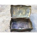 vintage ornate metal jewelery utility box , non magnetic