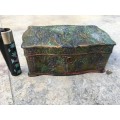 vintage ornate metal jewelery utility box , non magnetic