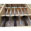 Vintage Japan Sword Type Barbecue Fondue Stainless Steel Skewers Wooden Handles