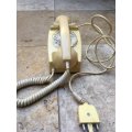 vintage dial up rotary telephone beige