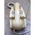 vintage dial up rotary telephone beige