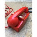 vintage red retro rotary dial up telephone