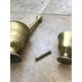 Brass mortar and pestle pair , small and medium