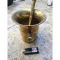 vintage heavy brass mortar and pestle no 8