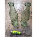 vintage pair of coke glass pre deposit Coke 250 mm coke bottles bottle