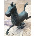 Vintage Bronze Chinese Flying Running Horse of Gansu Sculpture figure, Treading on flying swallow