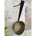 vintage heavy brass pot pan with metal handle , COUNTRY KITCHEN