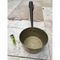 vintage heavy brass pot pan with metal handle , COUNTRY KITCHEN