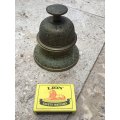 vintage brass elephant claw bell with stand , medium size base 9 cm