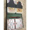 Vintage Contract Bridge Card travel set in leather case
