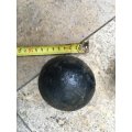 vintage pair of full metal cannon balls ball