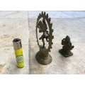 vintage brass shiva and brass tibetan Hongge Ganapati Ganesha lord god elephant pair