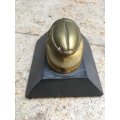 vintage brass scarab on base