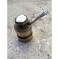 vintage brass salt cellar trenchant style with spoon