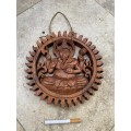 Vintage Ganesha Wall wood carved Plaque carving