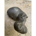 pewter hippo paperweight