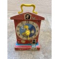 vintage fisher price music box teaching clock no 998 , made in USA