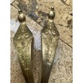 Vintage Serving Spoon spoons Brass Siam Thai Style Strong Old Brass Collectible pair